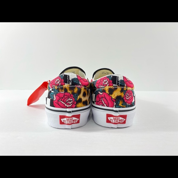 Vans Classic Slip-On Rose Animal Checkerboard Shoe - Picture 3 of 6